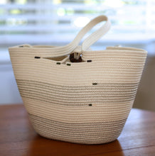 Load image into Gallery viewer, Beach and Gym Tote - Natural Cotton, shopping tote