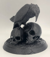 Load image into Gallery viewer, Nevermore! - Raven and Skulls Statue, for Edgar Alan Poe fans and Bird Lovers