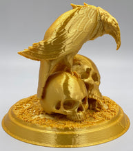 Load image into Gallery viewer, Nevermore! - Raven and Skulls Statue, for Edgar Alan Poe fans and Bird Lovers
