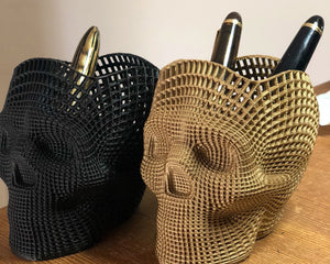 Skull Pen Holder, Mesh Style Skull to hold your pens or spare change, Skull candy jar