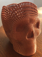 Load image into Gallery viewer, Skull Pen Holder, Mesh Style Skull to hold your pens or spare change, Skull candy jar

