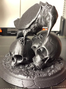 Nevermore! - Raven and Skulls Statue, for Edgar Alan Poe fans and Bird Lovers