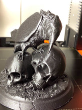 Load image into Gallery viewer, Nevermore! - Raven and Skulls Statue, for Edgar Alan Poe fans and Bird Lovers
