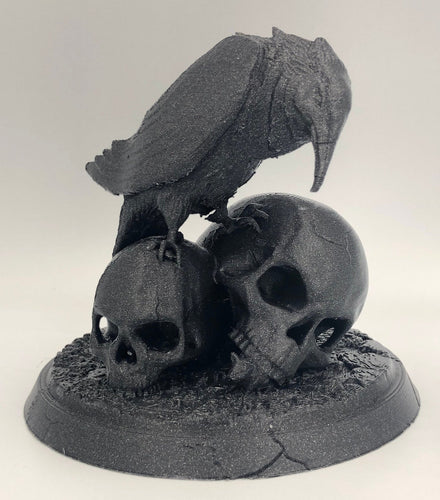 Nevermore! - Raven and Skulls Statue, for Edgar Alan Poe fans and Bird Lovers