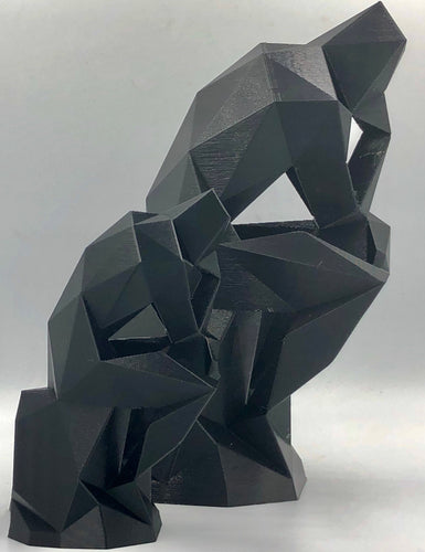 The Thinker - a sculpture to enhance your mindfulness! Rodin's famous sculpture in polygon style
