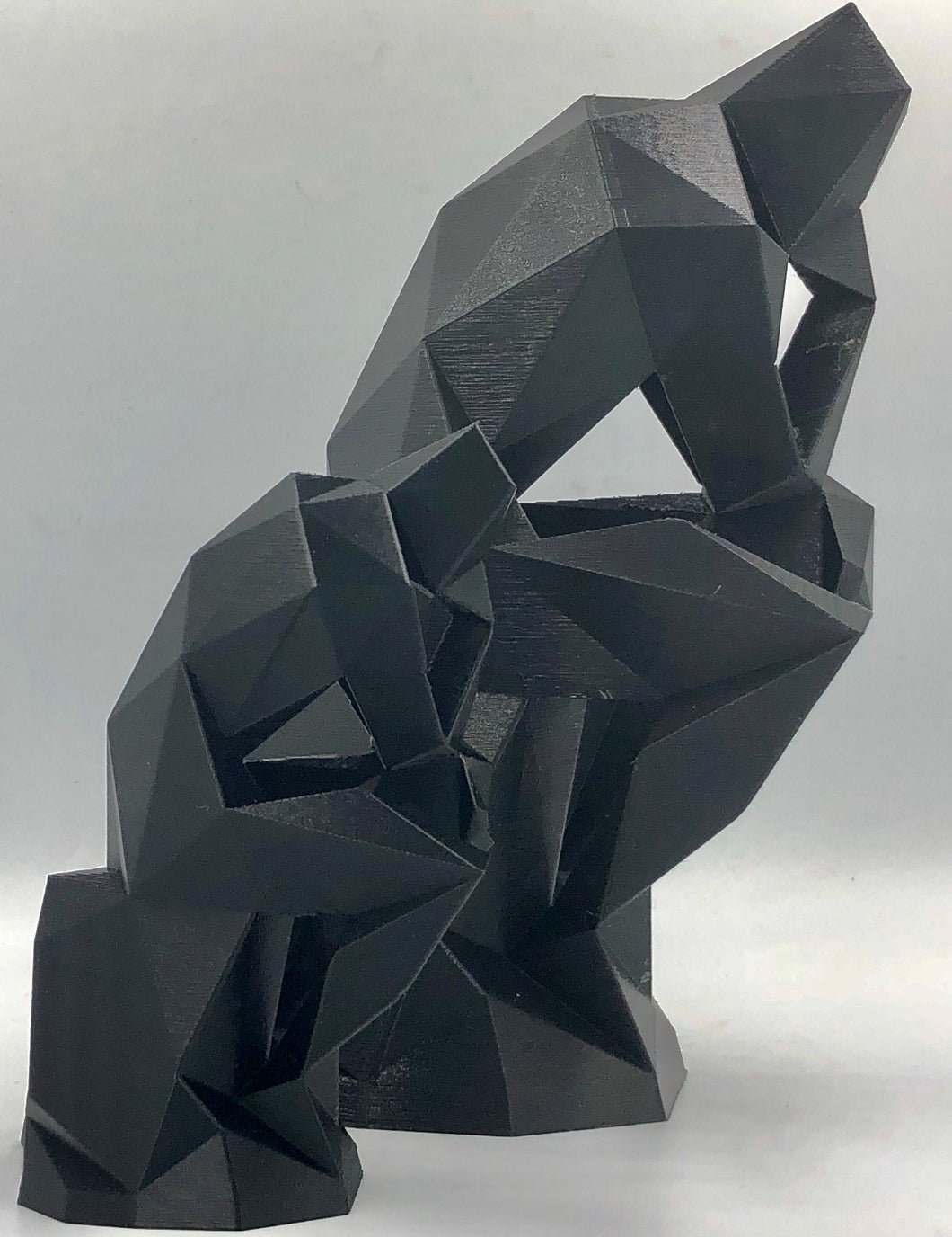 The Thinker - a sculpture to enhance your mindfulness! Rodin's famous sculpture in polygon style