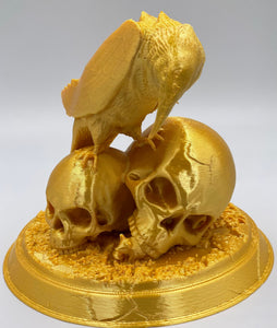 Nevermore! - Raven and Skulls Statue, for Edgar Alan Poe fans and Bird Lovers