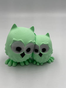 Cute Cuddling Owls, loving owl pair, owl couple